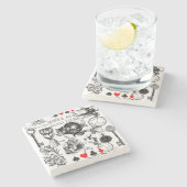 Dessous-de-verre En Pierre Cheshire Chat classique alice au merveilleux fou (Côté)