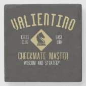 Dessous-de-verre En Pierre Chess master horse custom name chessman (Devant)