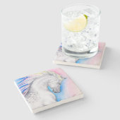 Dessous-de-verre En Pierre Cheval arabe arc-en-ciel (Côté)