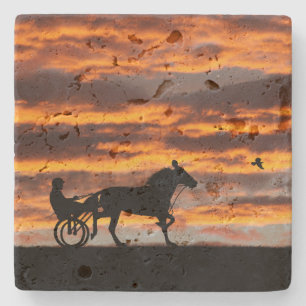 Dessous-de-verre En Pierre Cheval de course de trot Standardbred Stone Coaste