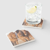 Dessous-de-verre En Pierre Cheval islandais en hiver (Côté)