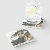 Dessous-de-verre En Pierre Cheval Majestic Pinto de Bihrle (Côté)