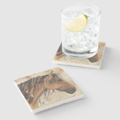 Dessous-de-verre En Pierre Cheval majestueux par Bihrle (Côté)