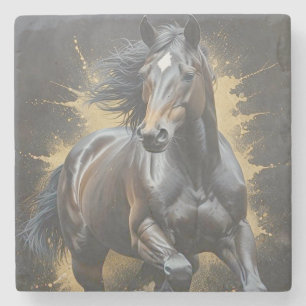 Dessous-de-verre En Pierre cheval noir groovy