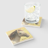 Dessous-de-verre En Pierre Cheval personnalisé (Côté)