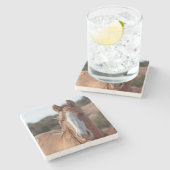 Dessous-de-verre En Pierre Cheval sauvage (Côté)