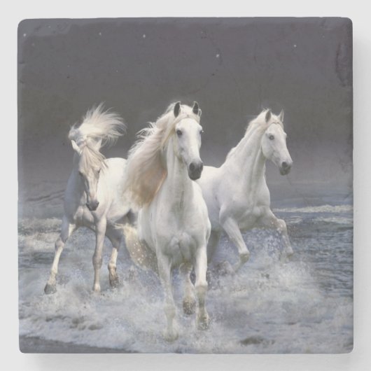 Dessous-de-verre En Pierre Chevaux à lancer l'oreiller (Devant)