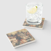 Dessous-de-verre En Pierre Chevaux Brown (Côté)