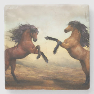 Dessous-de-verre En Pierre Chevaux sauvages