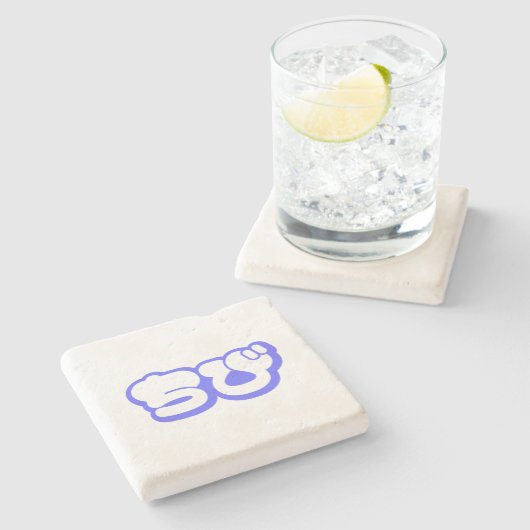 Dessous-de-verre En Pierre Chibi ち び japonais Nihongo Hiragana Script (Côté)