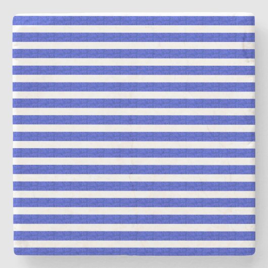 Dessous-de-verre En Pierre Chic Blue Geometric Stripes (Devant)