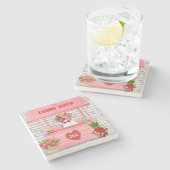 Dessous-de-verre En Pierre Chien beagle Valentine's Day Kissing Booth (Côté)