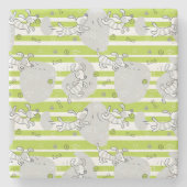 Dessous-de-verre En Pierre chien jouant l'arrière - plan de motif (Devant)