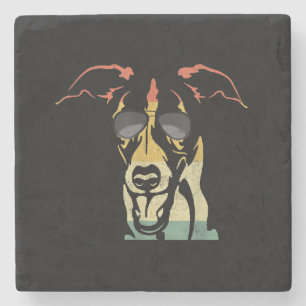 Dessous-de-verre En Pierre Chiens d'or Cool Whippet rétro-Vintage T-Shirt