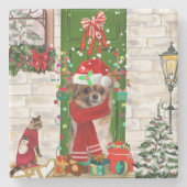 Dessous-de-verre En Pierre Chihuahua Chien Noël (Devant)