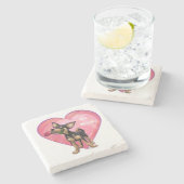 Dessous-de-verre En Pierre Chihuahua Saint-Valentin (Côté)