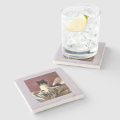 Dessous-de-verre En Pierre Chillax de chat (Côté)