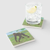 Dessous-de-verre En Pierre Chimpanzé (Côté)