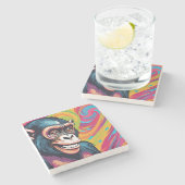 Dessous-de-verre En Pierre Chimpanzé fou mignon (Côté)
