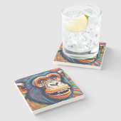 Dessous-de-verre En Pierre Chimpanzé fou mignon (Côté)