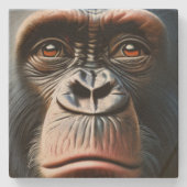 Dessous-de-verre En Pierre Chimpanzé Singe Cute Chimp Dessous de verre en pie (Devant)