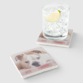 Dessous-de-verre En Pierre Chiot anglais timide de bouledogue (Côté)