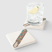 Dessous-de-verre En Pierre chocolat (Côté)