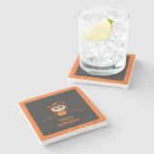 Dessous-de-verre En Pierre Chouette/Automne/Automne/Halloween/citrouille (Côté)