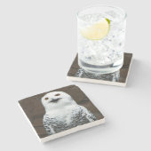 Dessous-de-verre En Pierre Chouette des neiges (Côté)