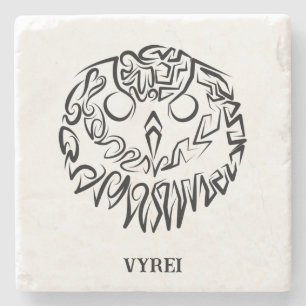 Dessous-de-verre En Pierre Chouette tribale noire et blanche