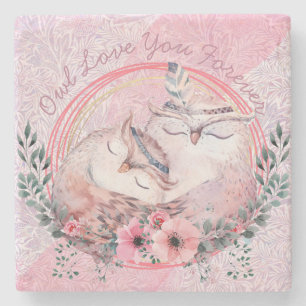 Dessous-de-verre En Pierre Chouettes mignonnes