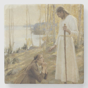 Dessous-de-verre En Pierre Christ et Marie Magdalene dans la campagne finland
