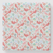 Dessous-de-verre En Pierre Christmas Cardinals Midcentury Modern (Devant)