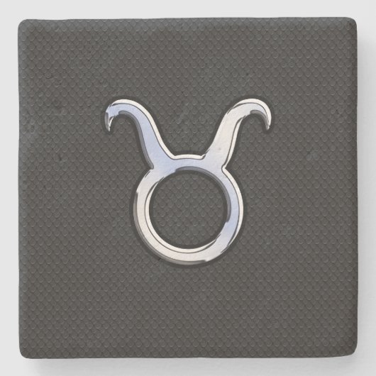 Dessous-de-verre En Pierre Chrome Comme Taurus Zodiac Panneau Décor (Devant)
