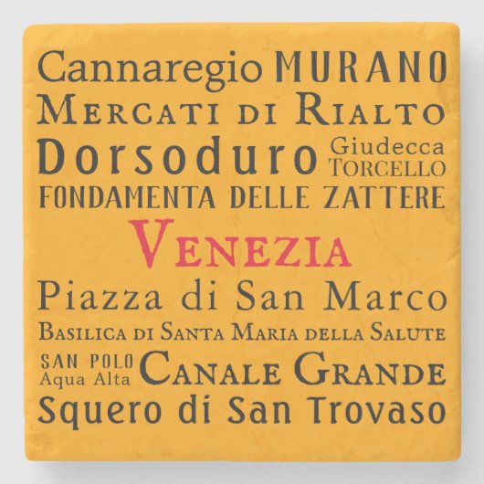 Dessous-de-verre En Pierre Ciao Venezia ! (Devant)