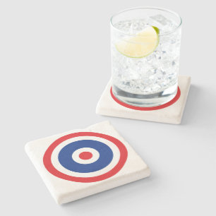 Dessous-de-verre En Pierre Cible du drapeau thaïlandais
