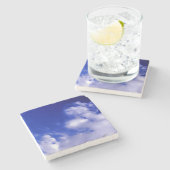 Dessous-de-verre En Pierre Ciel bleu et nuages blancs (Côté)