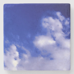 Dessous-de-verre En Pierre Ciel bleu et nuages blancs