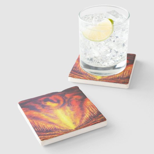 Dessous-de-verre En Pierre Ciel brûlant (Côté)