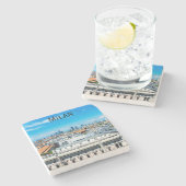 Dessous-de-verre En Pierre Ciel Milan en Italie (Côté)