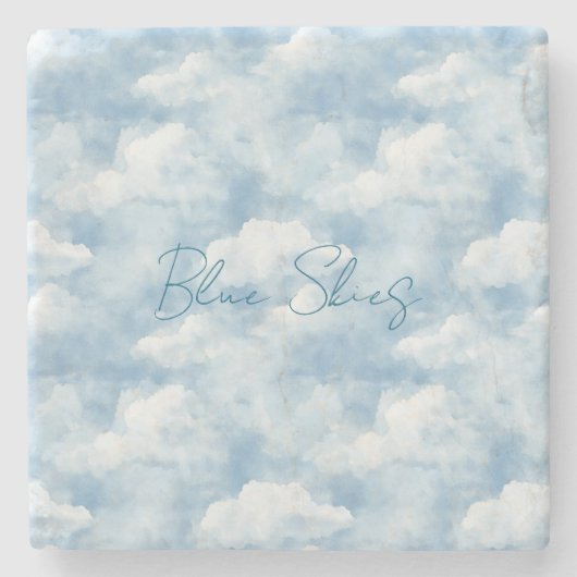 Dessous-de-verre En Pierre Cieux bleus Nuages (Devant)