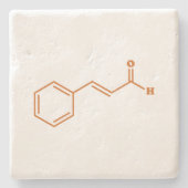 Dessous-de-verre En Pierre Cinnamon Cinnamaldéhyde Formule chimique moléculai (Devant)