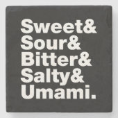 Dessous-de-verre En Pierre Cinq saveurs de base (Devant)