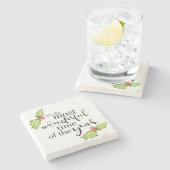 Dessous-de-verre En Pierre Citation de Noël Plus Merveilleux temps à la main (Côté)