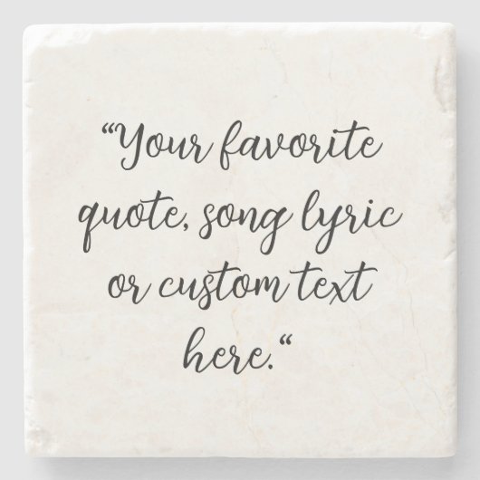 Dessous-de-verre En Pierre Citation de script de calligraphie élégante (Devant)