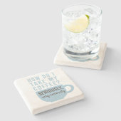 Dessous-de-verre En Pierre Citation drôle de café sérieusement (Côté)