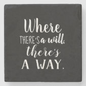 Dessous-de-verre En Pierre Citation Motivationnelle Inspirante Dit Typographi (Devant)