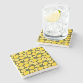 Dessous-de-verre En Pierre Citron Jaune Moderne Amusant mignon (Côté)