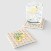 Dessous-de-verre En Pierre Citron Patchwork (Côté)