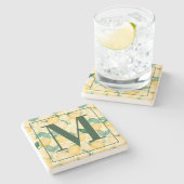 Dessous-de-verre En Pierre Citrons rustiques toscans et verdure (Côté)